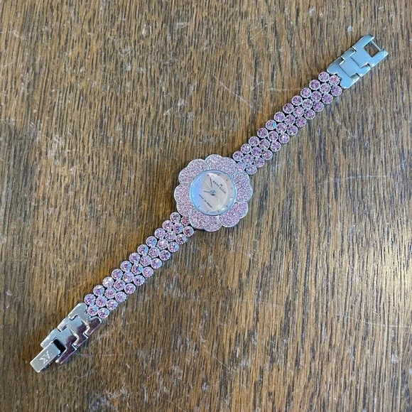 Anne Klein Rhinestone Pink Silver Watch - Picture 2 of 10